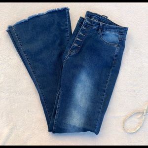 SHEIN Bell Bottom Flare Button Fly Jeans Large